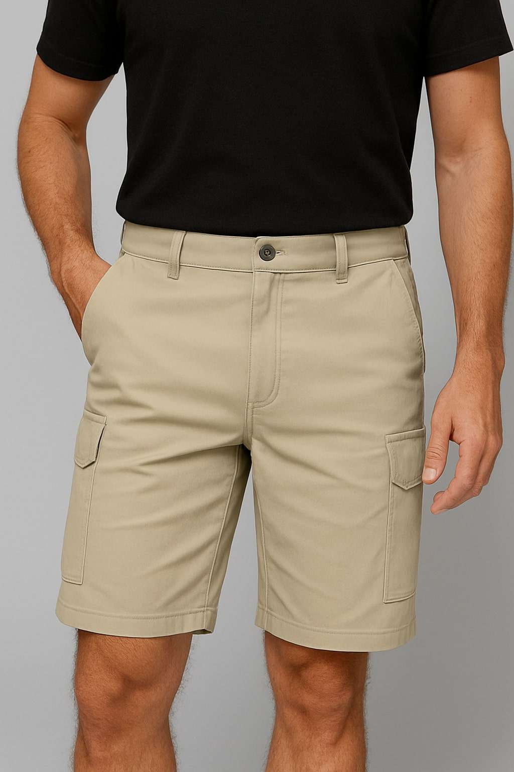 Lot De 2 Bermudas Homme Taille 42-44 - Noir Et Beige, Très Bon état Occasion