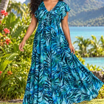 Robe Kireina longue - Feuillage
