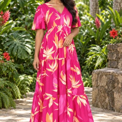 Robe Motu Longue - Oiseau paradis