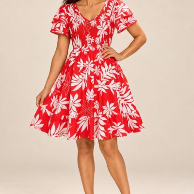 Robe Heinui courte - Fleurs