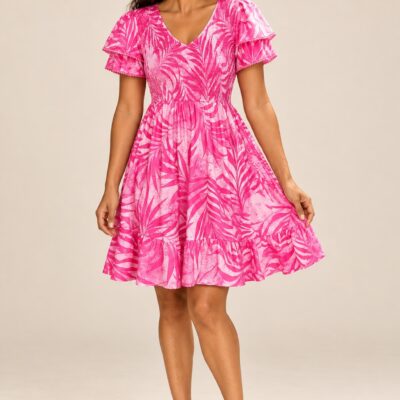 Robe Heinui courte - Feuillage